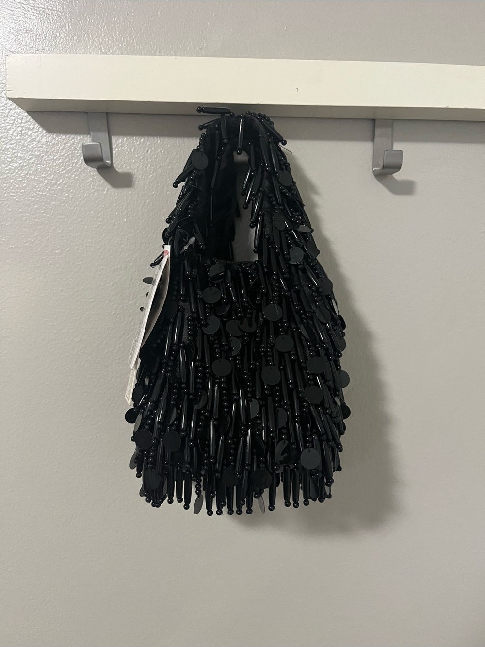 Black Sequin Fringe Shoulder Bag - Women Bags